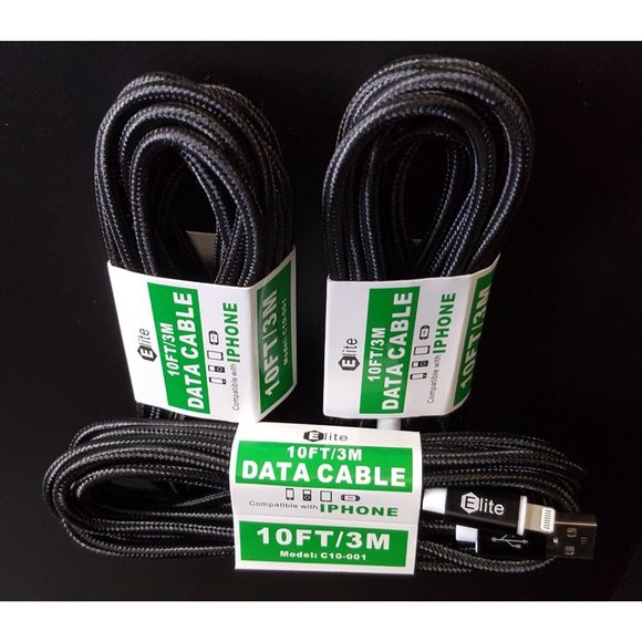 3 X 10ft Long Charging Cable for iPhone - Picture 1 of 1